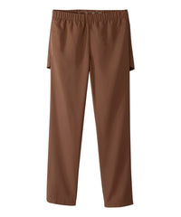 Silvert's open-back pants in coffee color offer discreet full coverage for seated dressing