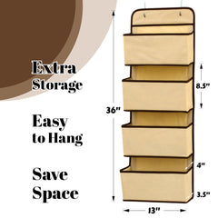 Simple Houseware beige door-mount organizer with four pockets for quick access