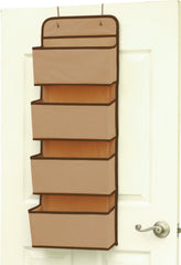 Simple Houseware beige hanging organizer front view showing four pockets