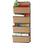 Simple Houseware beige over-the-door organizer with four pockets for clutter-free storage