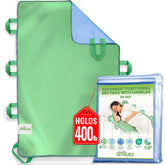 Simply Seniors absorbent bed pad with 8 handles for easy repositioning and enhanced caregiver control.