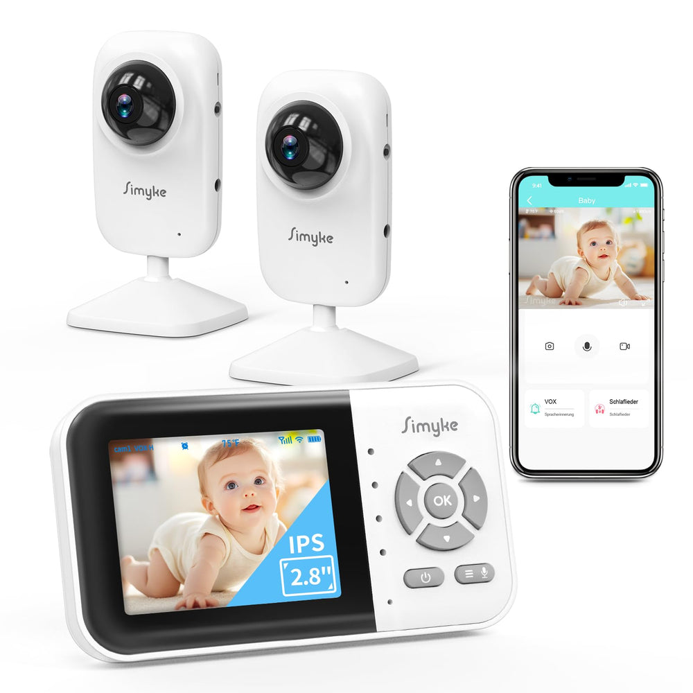Simyke baby monitor dual-mode display offers clear at-home or remote viewing.
