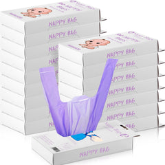 Sinmoe 1600-count purple diaper bags for daily disposal and odor control