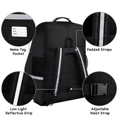 Durable dual lockable zippers enhance security during busy airport check-ins