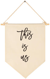 Sioial home wall decor banner pennant on canvas enhances living room ambiance.