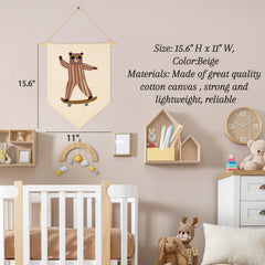 Sioial beige banner is lightweight and simple to mount on walls.