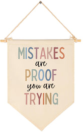 Sioial Growth Mindset Pennant beige wall decor for classrooms enhances atmosphere.