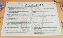 Sioial I Love You canvas banner in front view, ideal nursery wall decor.