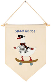 Sioial nursery banner beige front view adds warm, inspirational style to a kid's room.
