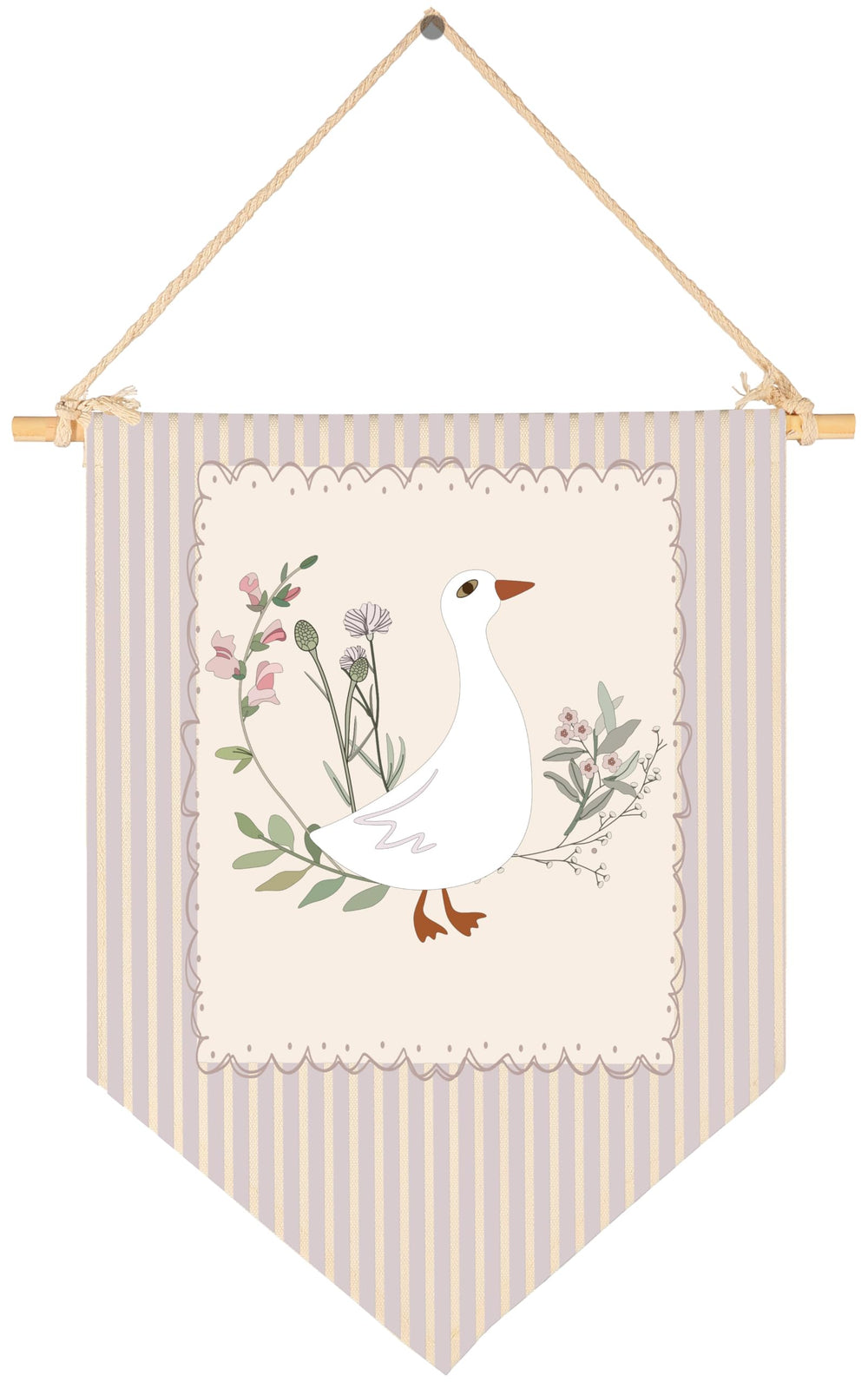 Sioial nursery banner beige hanging on wall for cozy kid spaces