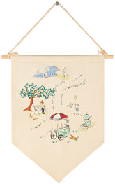 Sioial nursery banner canvas beige for cozy kid's room decor.