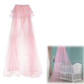 SIQITECHNO crib mosquito net dome provides breathable protection for baby naps.