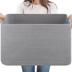 SIXDOVE 65L cotton rope storage basket for versatile home organization
