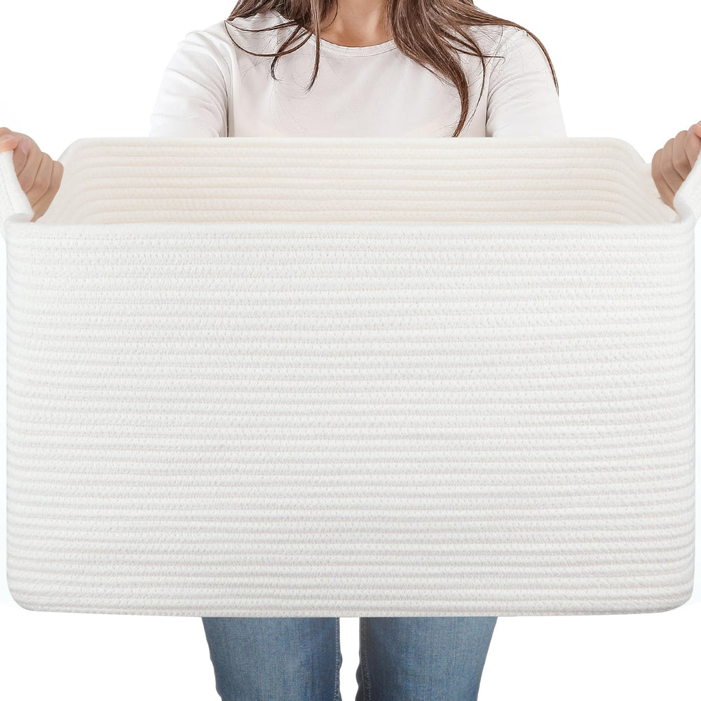 SIXDOVE 65L storage basket showcasing blankets and pillows in a neat living space