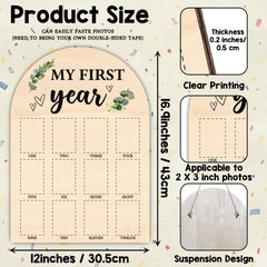 SIXEIGHT monthly-photos display on wood board helps capture baby's growth beautifully.