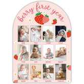 SIXEIGHT one-year wood photo board front view for monthly milestone photos