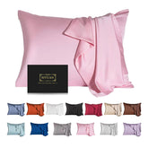 SIYUAN toddler pink silk pillowcase on bed, soft touch supports comfortable sleep.