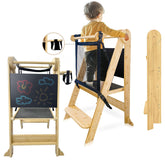 SK SMART KIDS foldable toddler tower with cup holder for safe kitchen help.