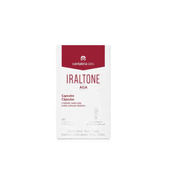 Iraltone AGA ingredients panel featuring pumpkin seed oil and vitamins for hair support.