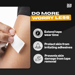 Skin Grip barrier wipe used for sensor adhesion to help secure CGM devices.