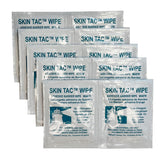 Skin-Tac Adhesive Barrier Wipes packaging demonstrates portable skin prep for adhesives and dressings