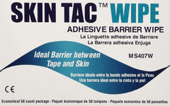 Skin-Tac Adhesive Barrier Wipes 150-count packaging for easy travel and on-the-go cleansing.