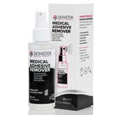 Skinister medical adhesive remover spray bottle facilitating gentle removal of adhesives.
