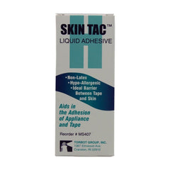 Skintac Skin Tac liquid adhesive 4 oz bottle ready for secure, gentle adhesion