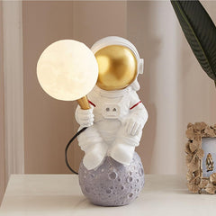 Skyblaze Astronaut Table Lamp close-up highlights a playful resin figure for kids room decor