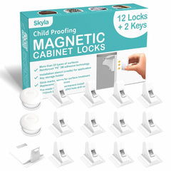 Skyla Homes magnetic cabinet locks on a cabinet for quick child safety
