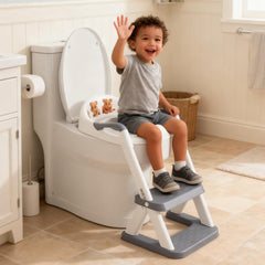 SKYROKU 8868 potty seat side view shows compact design for tiny bathrooms.