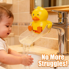 Skyroku Duck-Tastic side angle shows versatile faucet compatibility for sinks.