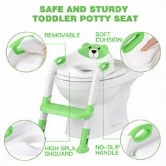 SKYROKU potty training seat with ladder and handrails for safe climbs