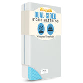Sleepah 6in crib mattress front view, safe design for newborns.