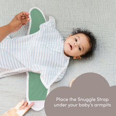 SleepingBaby Snuggle Strap wrapped around Zipadee-Zip provides extra resistance for growing babies.