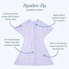 SleepingBaby Zipadee-Zip starfish design swaddle mimics womb-like comfort