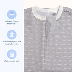 SleepingBaby wearable blanket zipper closure facilitates quick diaper changes