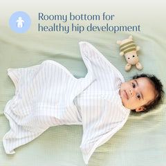 SleepingBaby Zipadee-Zip fabric close-up highlights breathable, mid-weight knit for year-round comfort.