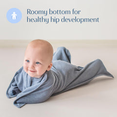 SleepingBaby Zipadee-Zip classic heather fabric provides soft touch for naps