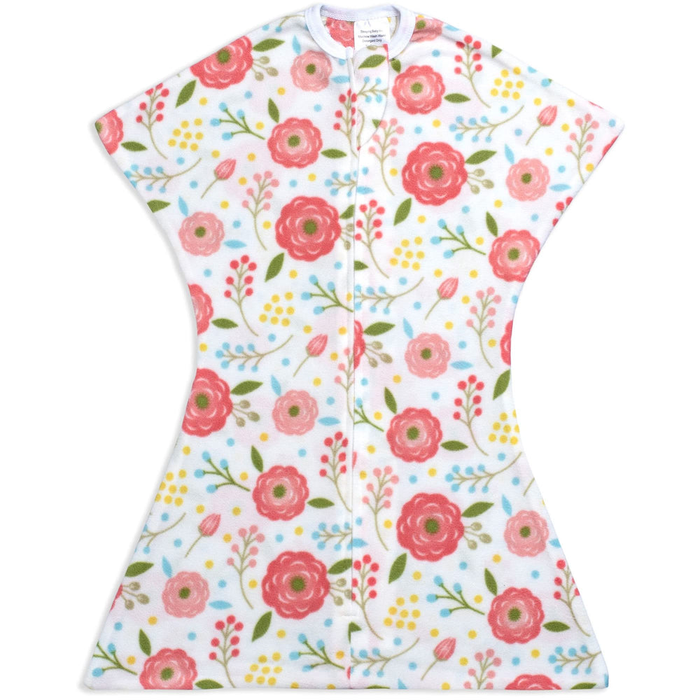 SleepingBaby Zipadee-Zip front view in Pretty Poppy offers cozy warmth for night sleep