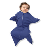 SleepingBaby Zipadee-Zip navy 6-12m, cozy fleece for gentle warmth.