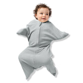 SleepingBaby Zipadee-Zip transition swaddle in Heather Grey for 4-8 months comforts with snug design