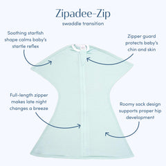 SleepingBaby Zipadee-Zip zipper close-up enabling quick diaper changes