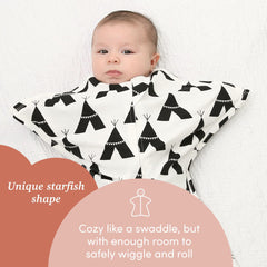 SleepingBaby Zipadee-Zip transition design supports a gentle move from swaddle.