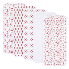 Sleepyturtle pink burp cloths with soft absorbent fabric protect clothing during feeds