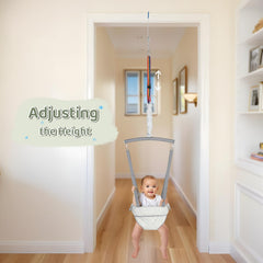 Slevoo Baby Jumper easy in-out design simplifying getting baby in and out.