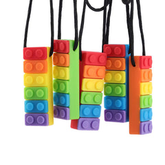 SLGOL Sensory Chew Necklace rainbow pendant aids focus and calm