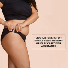 Slick Chicks Signature Brief Panty waistband detail highlights comfort and tag-free design.