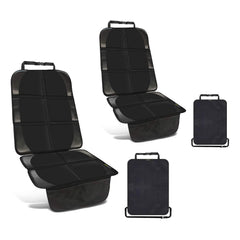 Smartpeas car seat protector with universal fit covers the seat for mess-free trips.