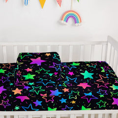 Smell Sunshine fitted sheet 28 by 52 inches fits standard cribs for easy care.
